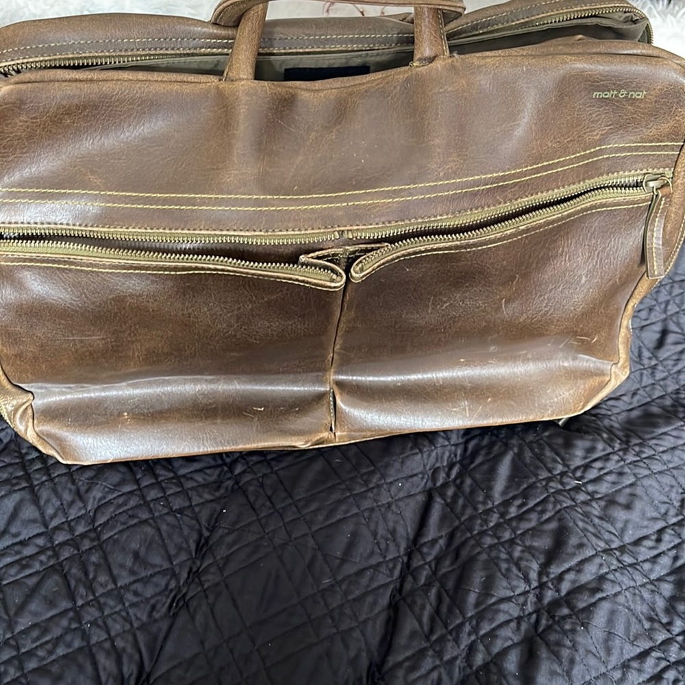 Matt and Nat sustainable & eco friendly  vegan deep brown briefcase